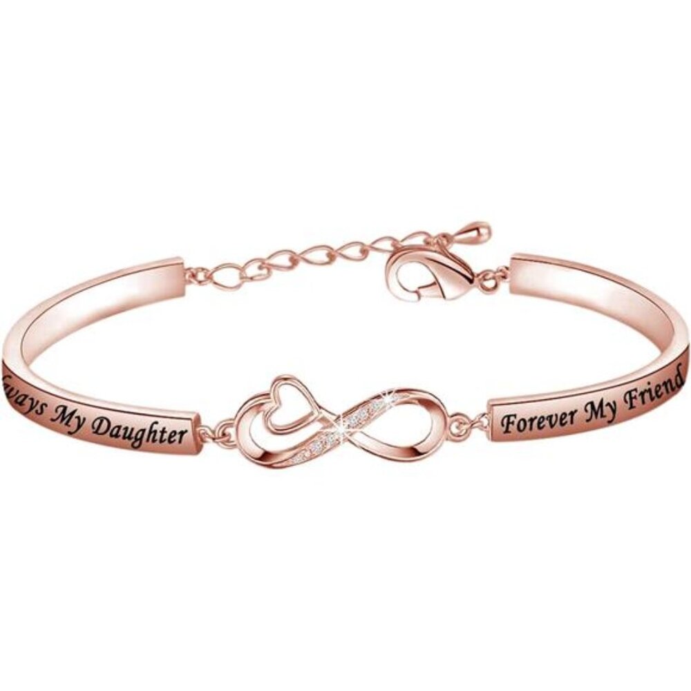 Infinity Rose Gold Bracelet - 'Forever My Friend' Gift for Daughter